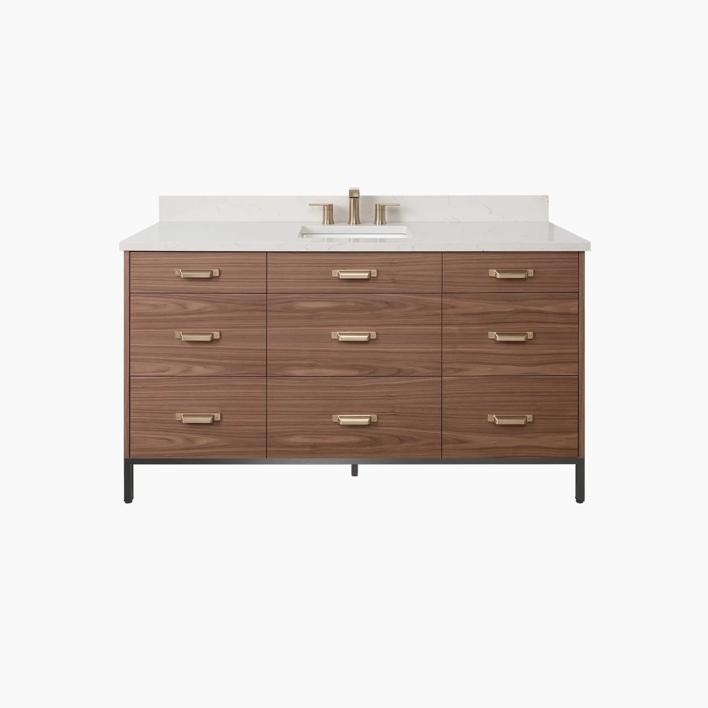 
                  
                    Asher Stainless SLIM 60" American Black Walnut Bathroom Vanity Teodor Bathroom Vanity Canada
                  
                
