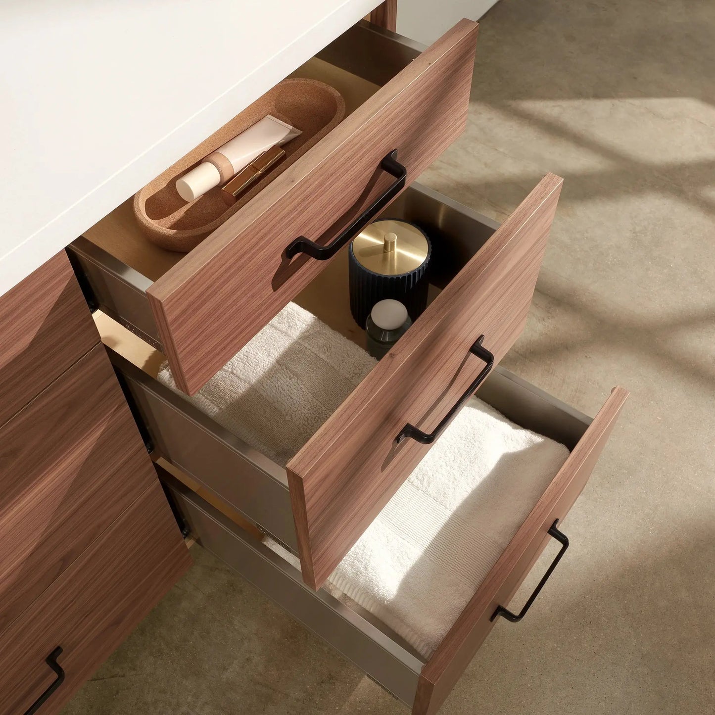 
                  
                    Asher Stainless SLIM 60" American Black Walnut Bathroom Vanity Teodor Bathroom Vanity Canada
                  
                