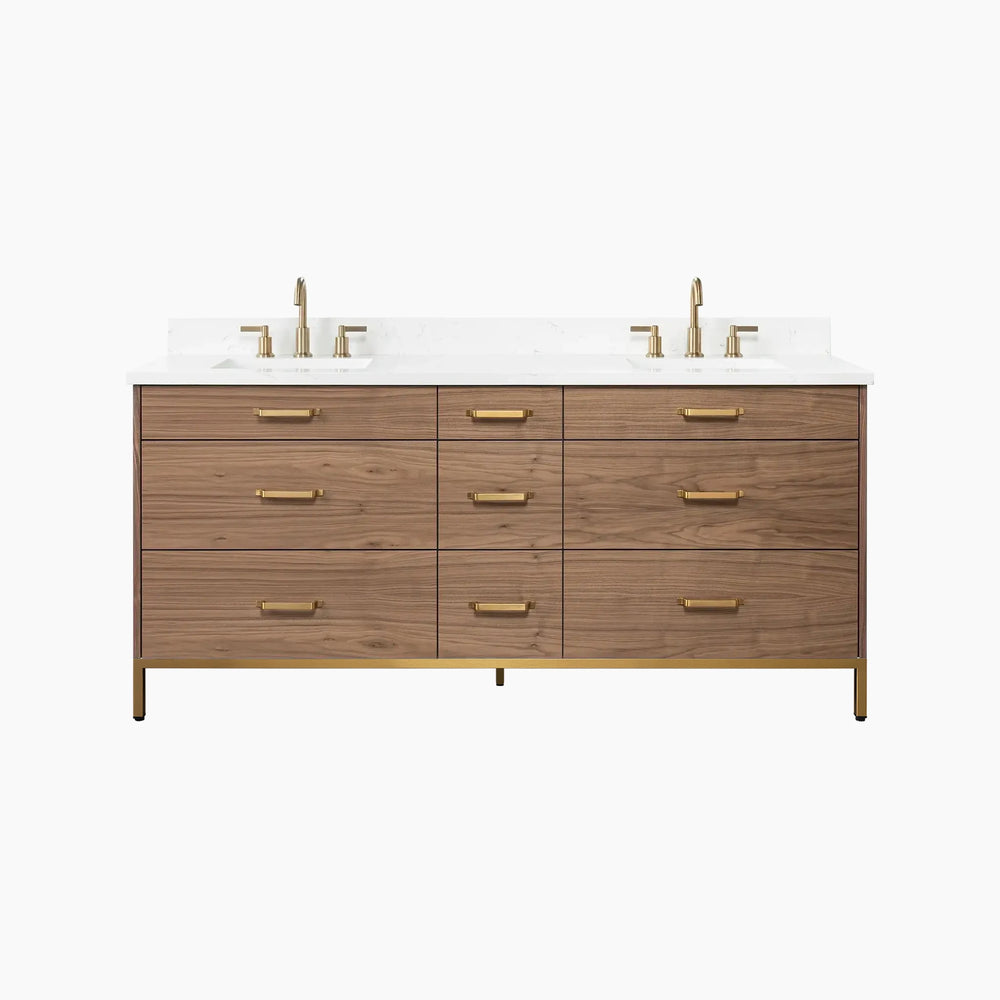 
                  
                    Asher 72" American Black Walnut Bathroom Vanity, Double Sink
                  
                