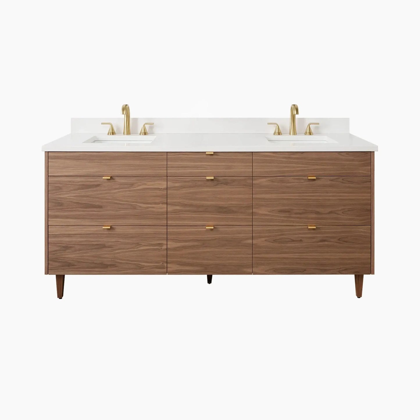 Asher Stainless SLIM 72" American Black Walnut Bathroom Vanity, Double Sink Teodor Bathroom Vanity Canada