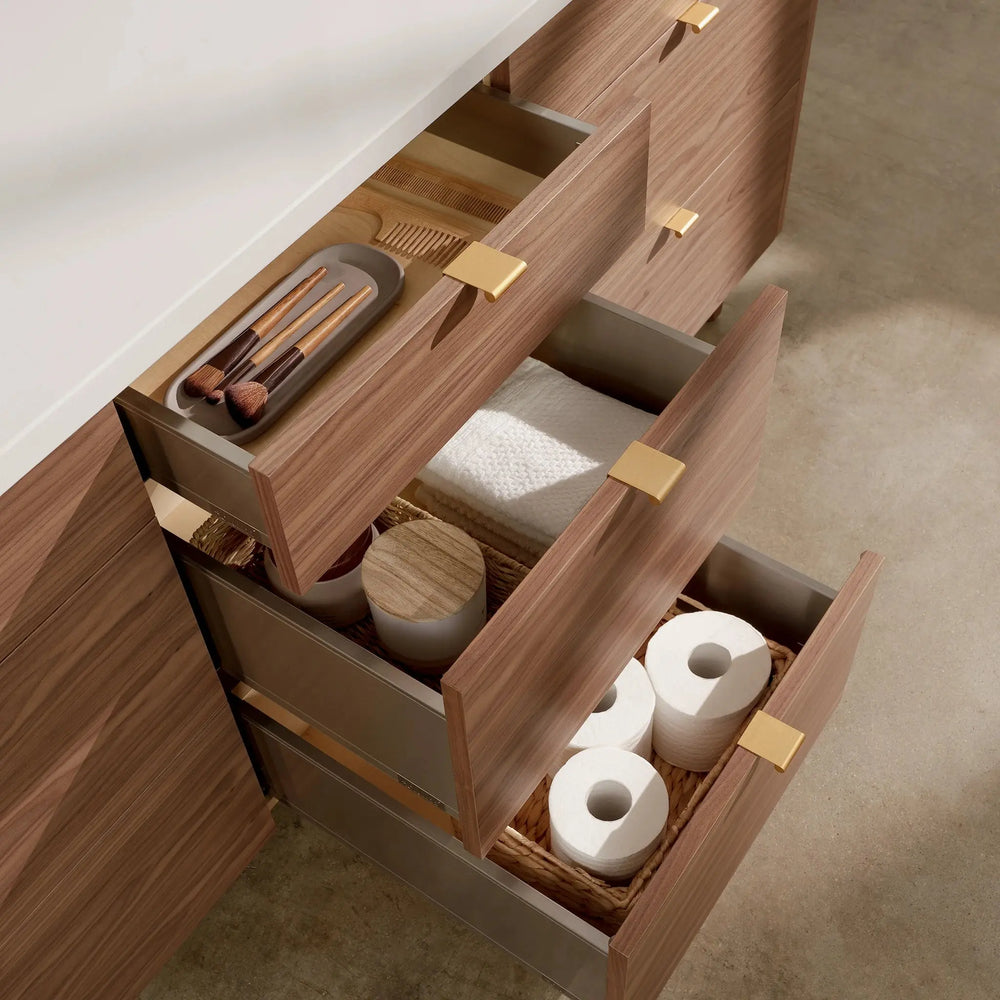 
                  
                    Asher Stainless SLIM 72" American Black Walnut Bathroom Vanity, Double Sink Teodor Bathroom Vanity Canada
                  
                