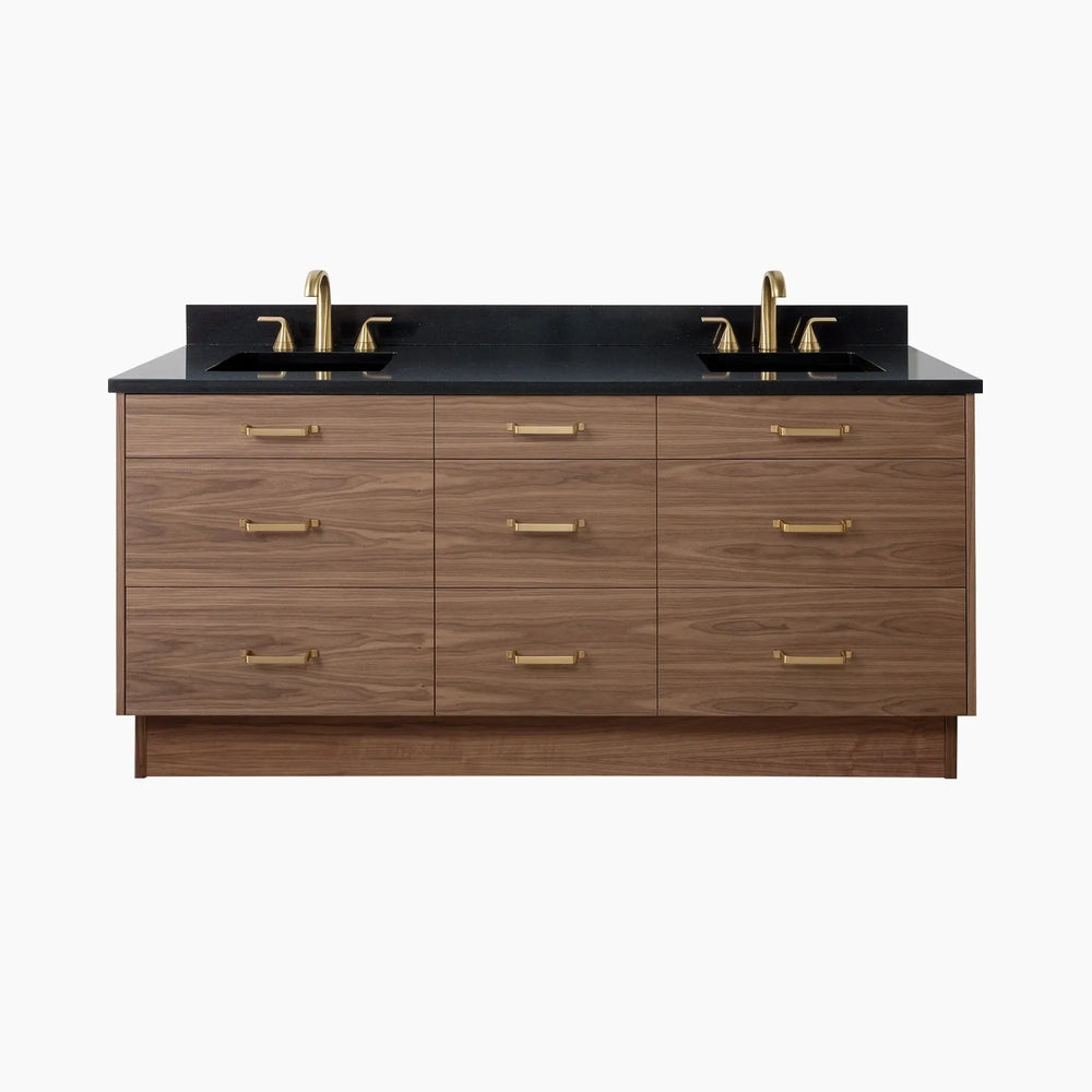 
                  
                    Asher Stainless SLIM 72" American Black Walnut Bathroom Vanity, Double Sink Teodor Bathroom Vanity Canada
                  
                