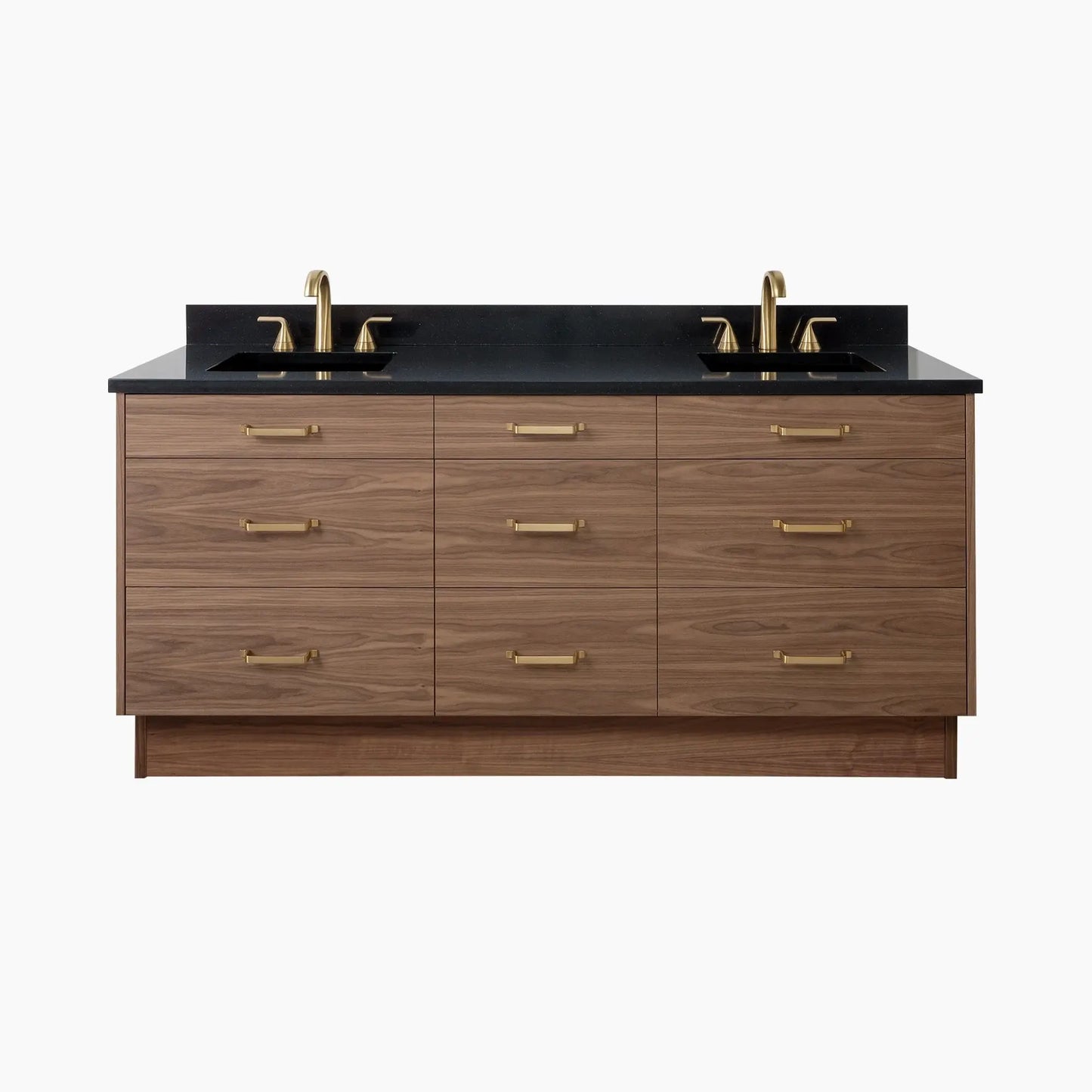
                  
                    Asher Stainless SLIM 72" American Black Walnut Bathroom Vanity, Double Sink Teodor Bathroom Vanity Canada
                  
                