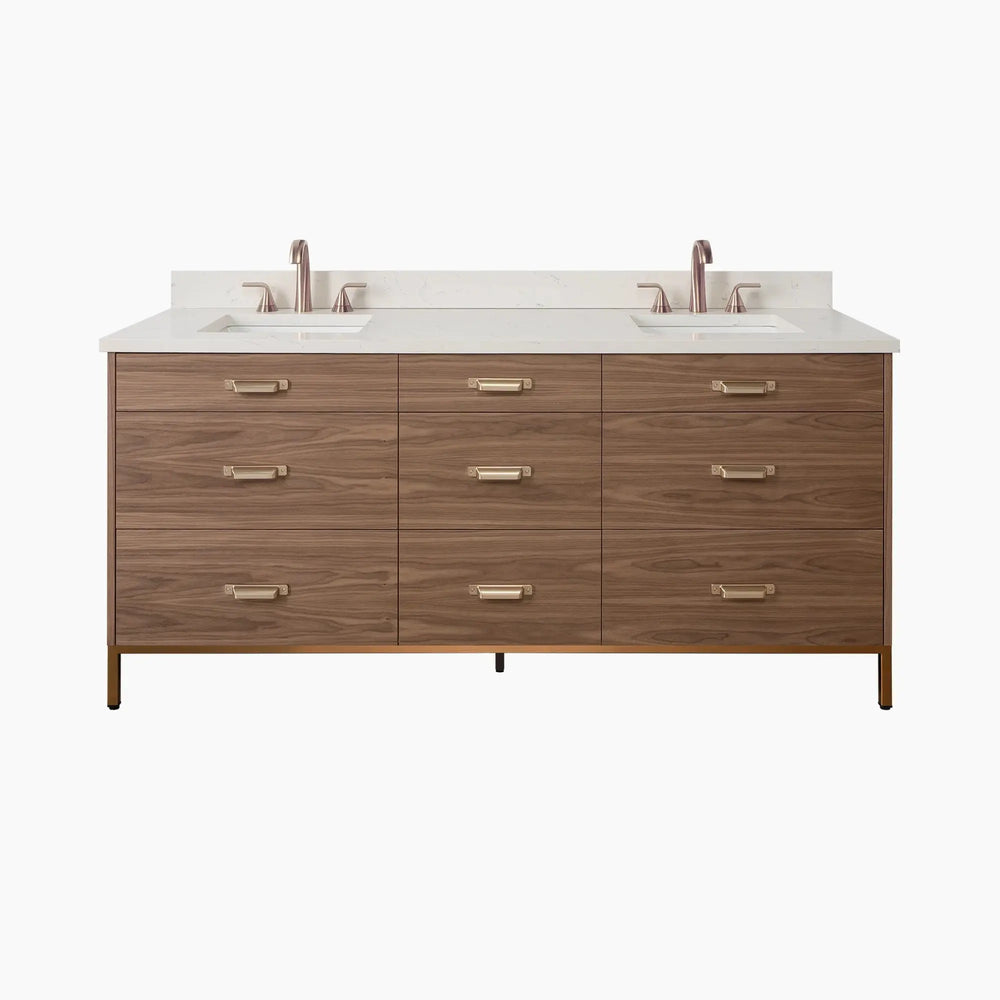 
                  
                    Asher Stainless SLIM 72" American Black Walnut Bathroom Vanity, Double Sink Teodor Bathroom Vanity Canada
                  
                
