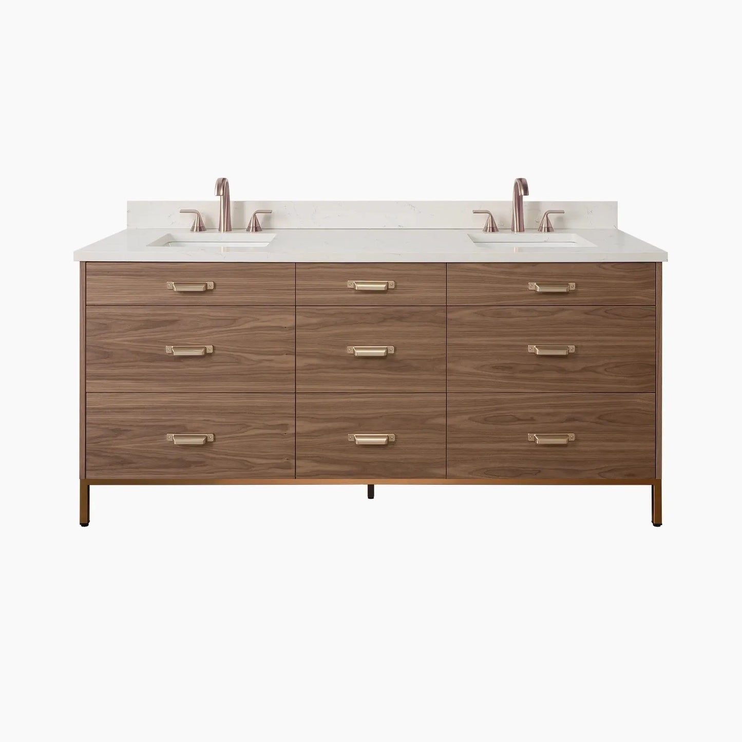 
                  
                    Asher Stainless SLIM 72" American Black Walnut Bathroom Vanity, Double Sink Teodor Bathroom Vanity Canada
                  
                