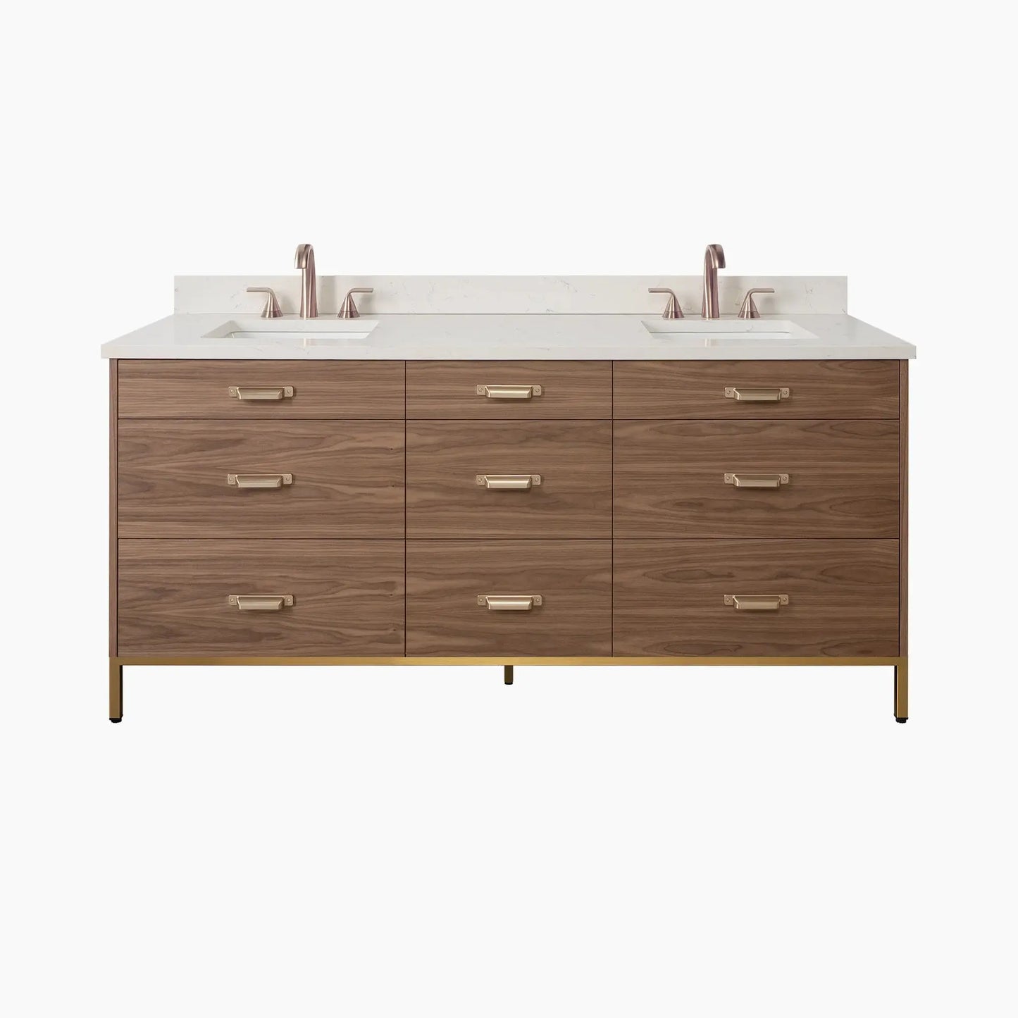 
                  
                    Asher Stainless SLIM 72" American Black Walnut Bathroom Vanity, Double Sink Teodor Bathroom Vanity Canada
                  
                