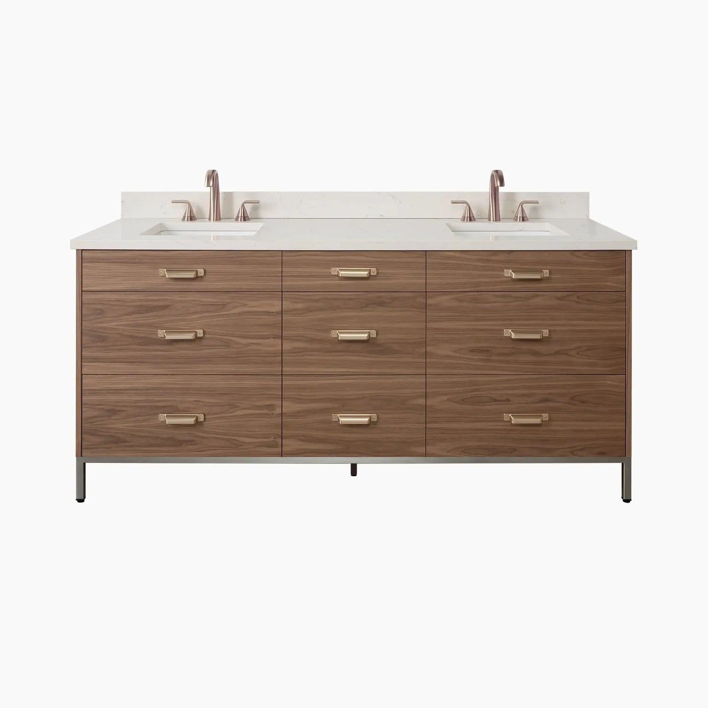 
                  
                    Asher Stainless SLIM 72" American Black Walnut Bathroom Vanity, Double Sink Teodor Bathroom Vanity Canada
                  
                