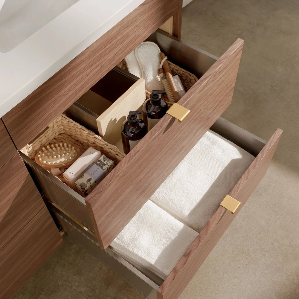 
                  
                    Asher Stainless SLIM 72" American Black Walnut Bathroom Vanity, Double Sink Teodor Bathroom Vanity Canada
                  
                