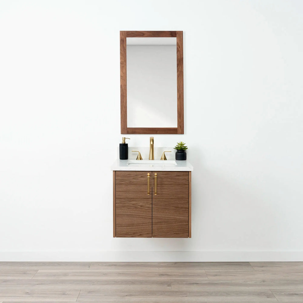 Austin SLIM 24" Wall Mount American Black Walnut Bathroom Vanity Teodor Bathroom Vanity Canada
