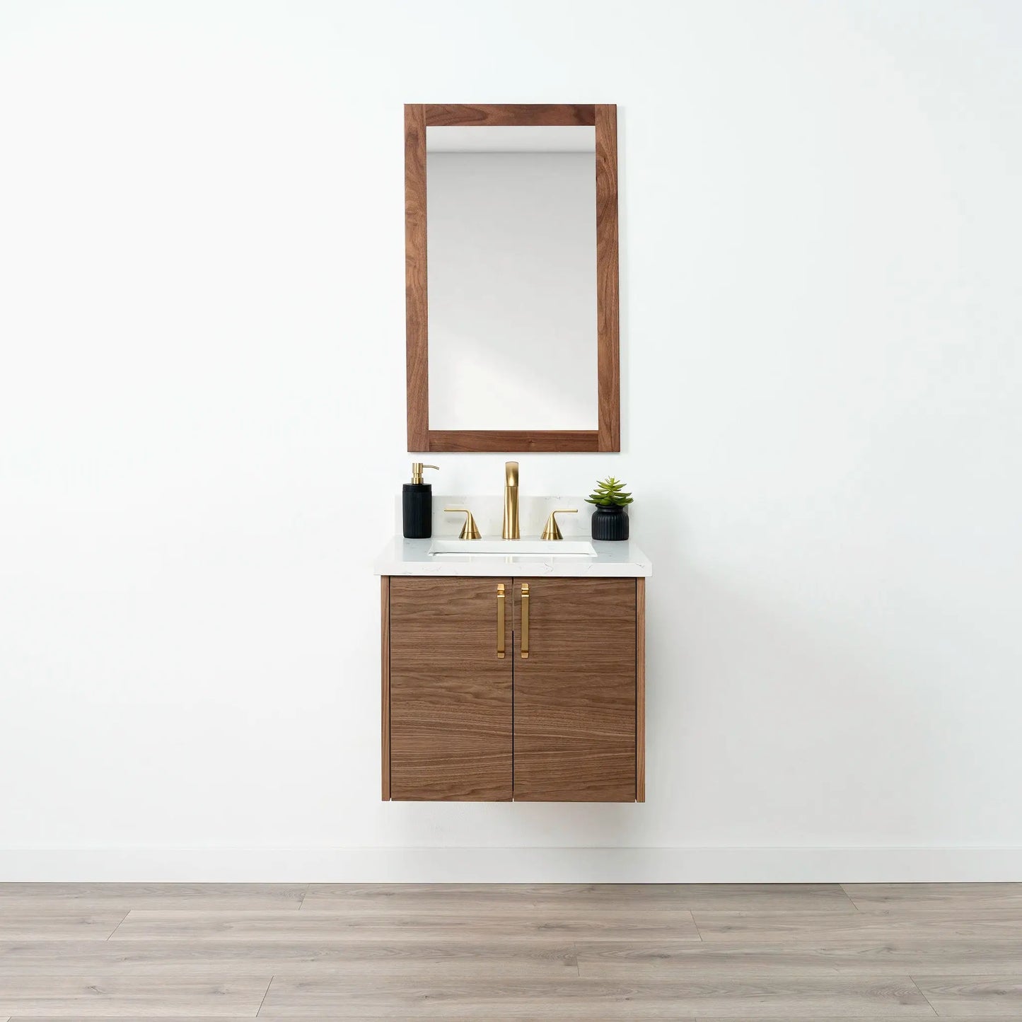 Austin SLIM 24" Wall Mount American Black Walnut Bathroom Vanity Teodor Bathroom Vanity Canada