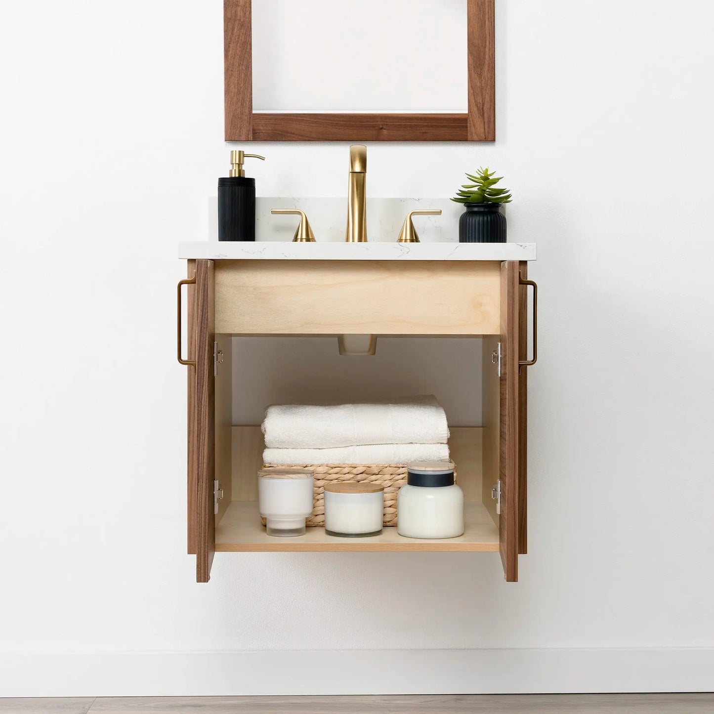 
                  
                    Austin SLIM 24" Wall Mount American Black Walnut Bathroom Vanity Teodor Bathroom Vanity Canada
                  
                