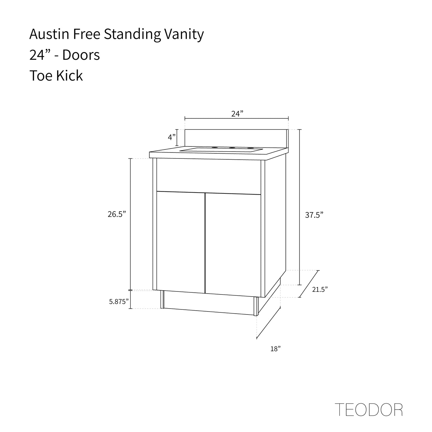 
                  
                    Austin 24" American Black Walnut Bathroom Vanity
                  
                