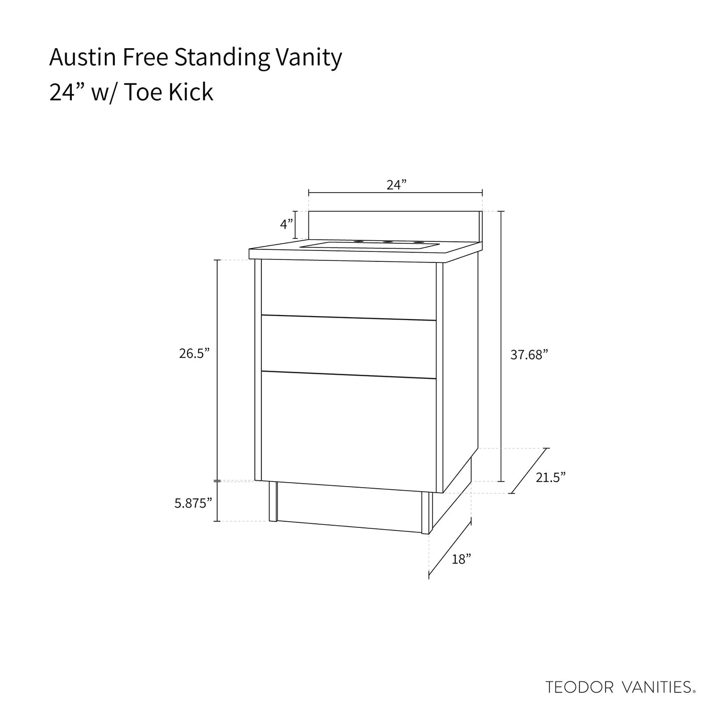 
                  
                    Austin 24", Teodor® Modern American Black Walnut Vanity Teodor Bathroom VanityCanada
                  
                