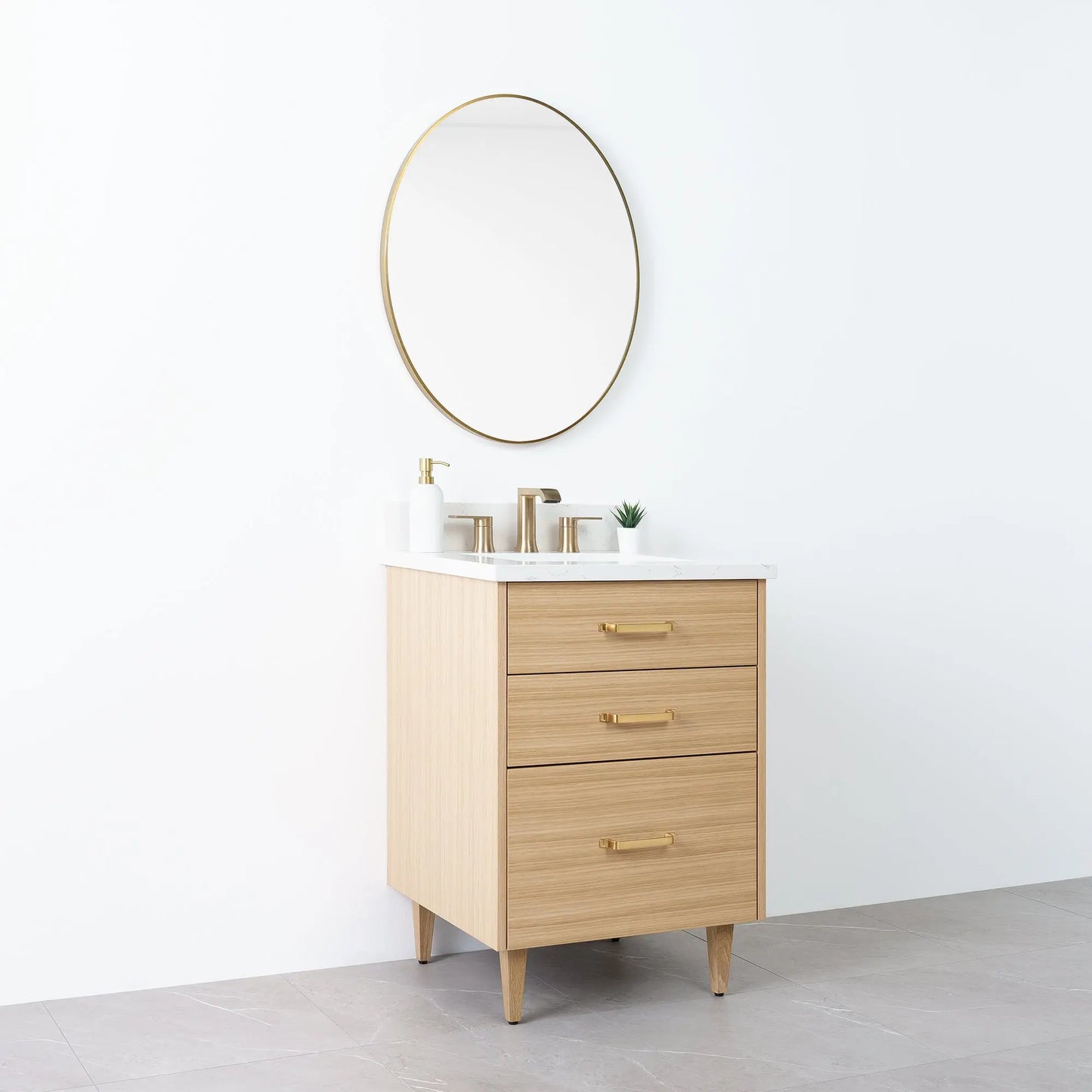 
                  
                    Austin 24" Natural White Oak Bathroom Vanity - Teodor Vanities
                  
                