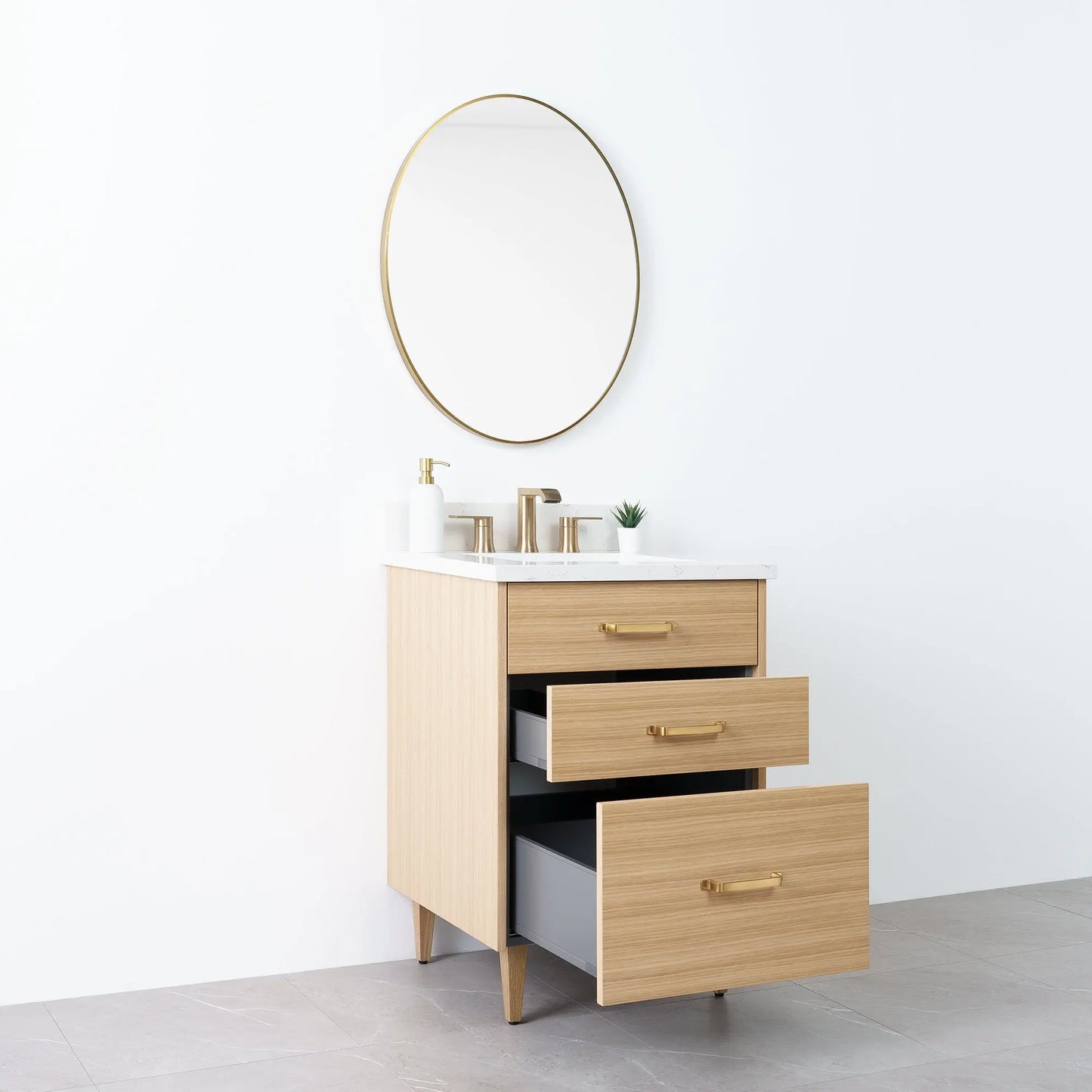 
                  
                    Austin 24" Natural White Oak Bathroom Vanity - Teodor Vanities
                  
                