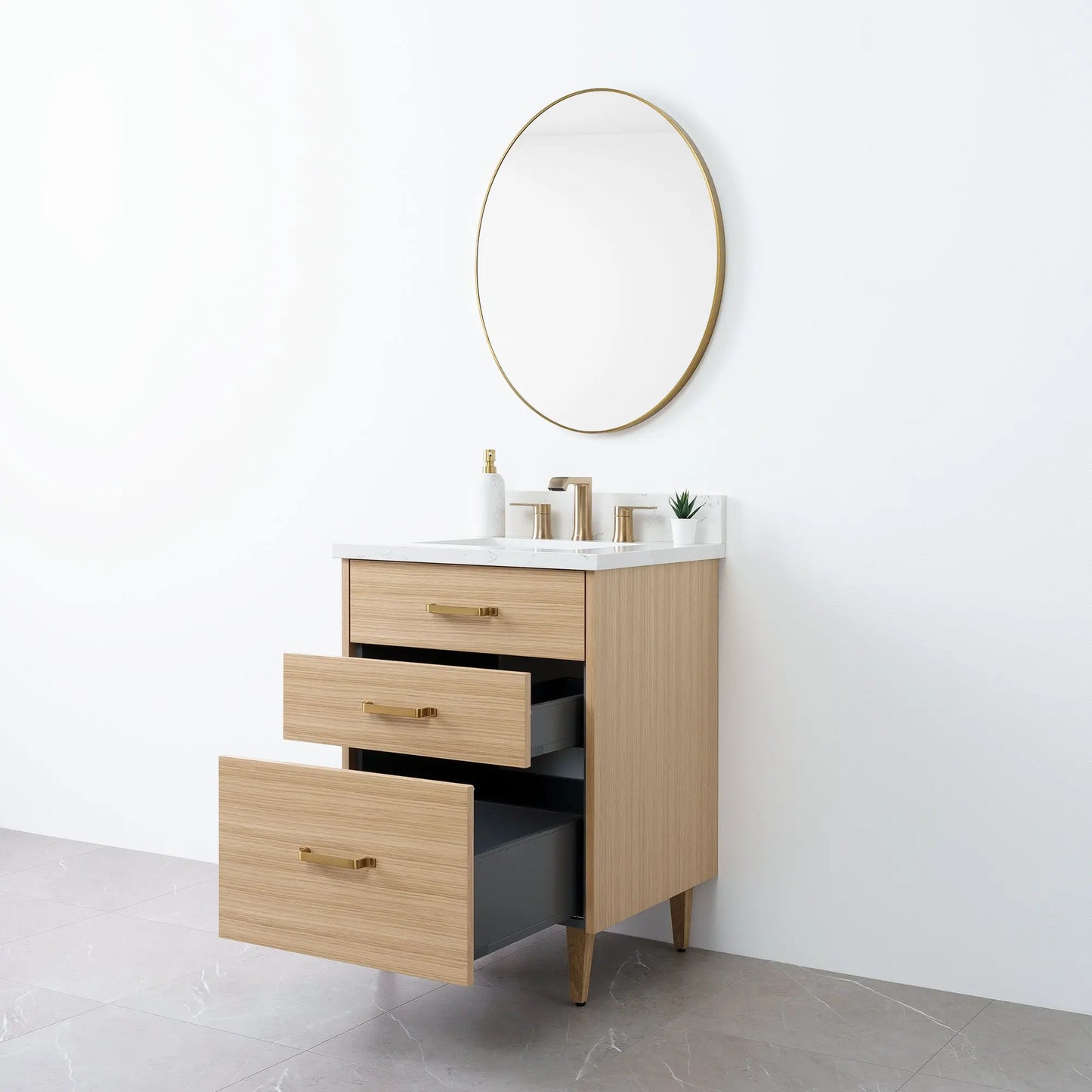 
                  
                    Austin 24" Natural White Oak Bathroom Vanity - Teodor Vanities
                  
                