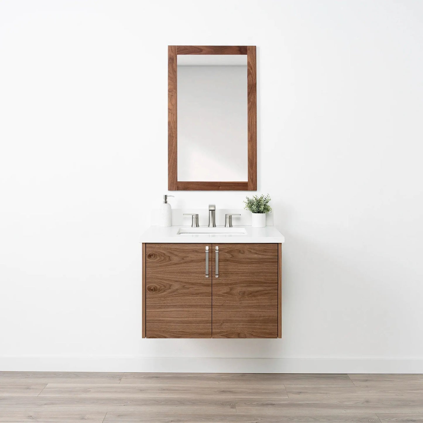 Austin SLIM 30" Wall Mount American Black Walnut Bathroom Vanity Teodor Bathroom Vanity Canada