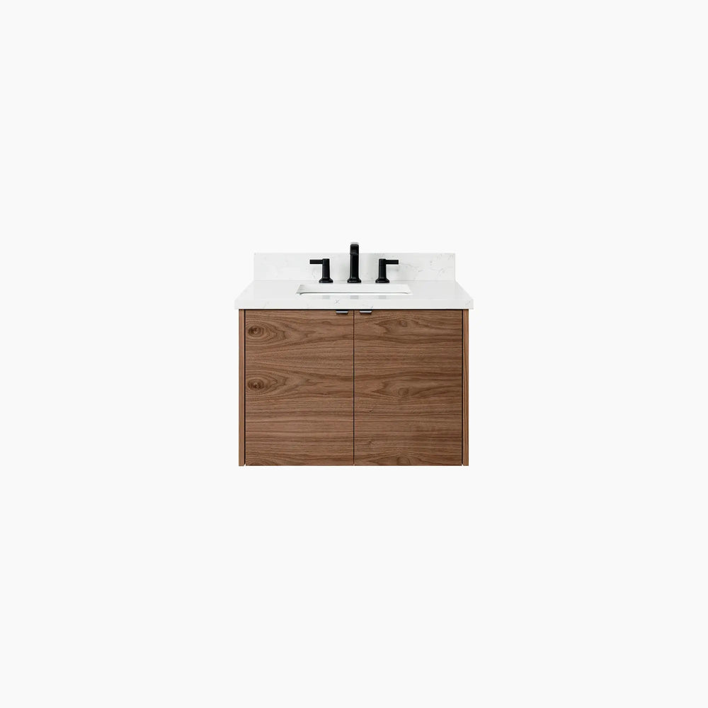 Austin SLIM 30" Wall Mount American Black Walnut Bathroom Vanity Teodor Bathroom Vanity Canada