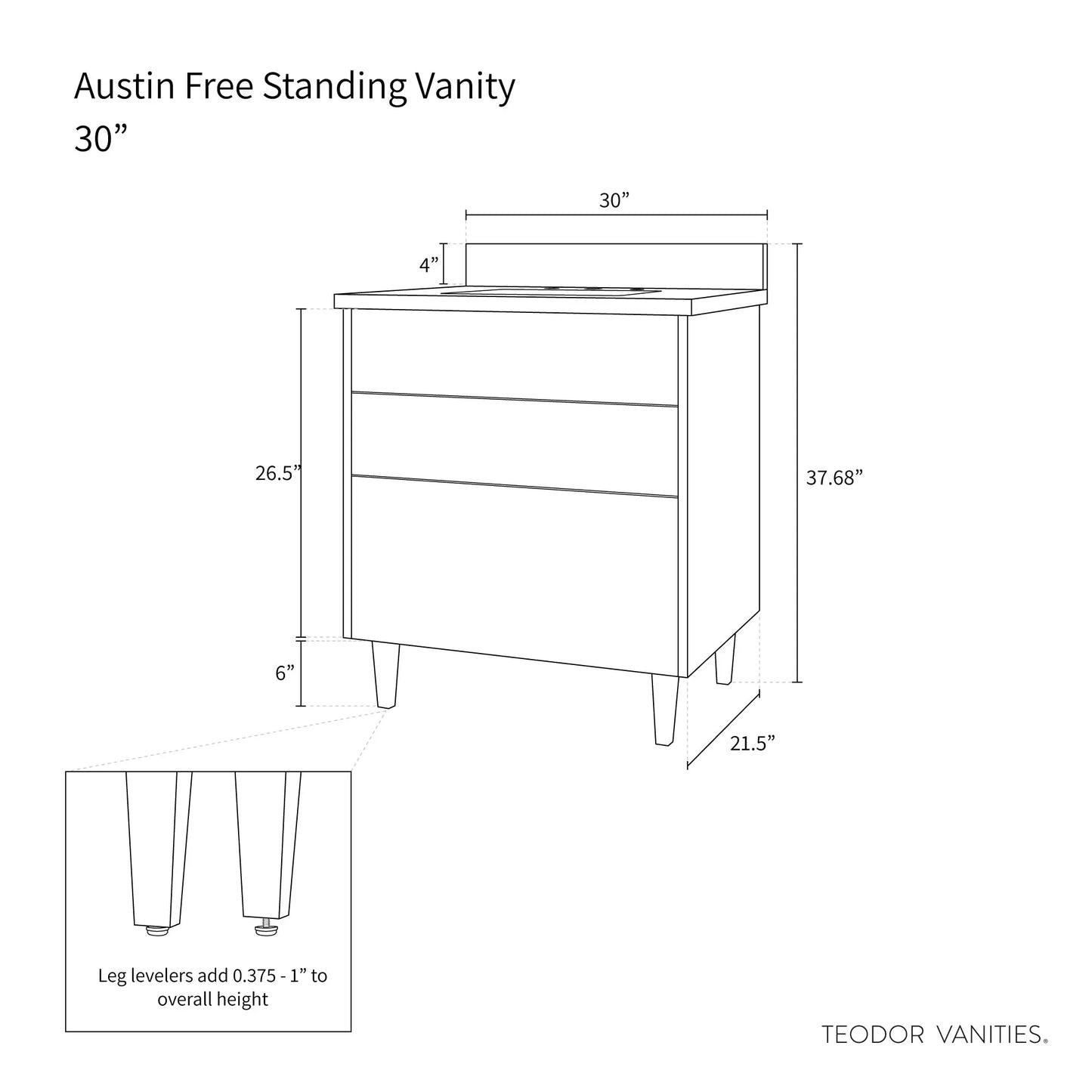 
                  
                    Austin 30", Teodor® Modern American Black Walnut Vanity Teodor
                  
                