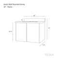 
                  
                    Austin 30" Wall Mount American Black Walnut Bathroom Vanity
                  
                