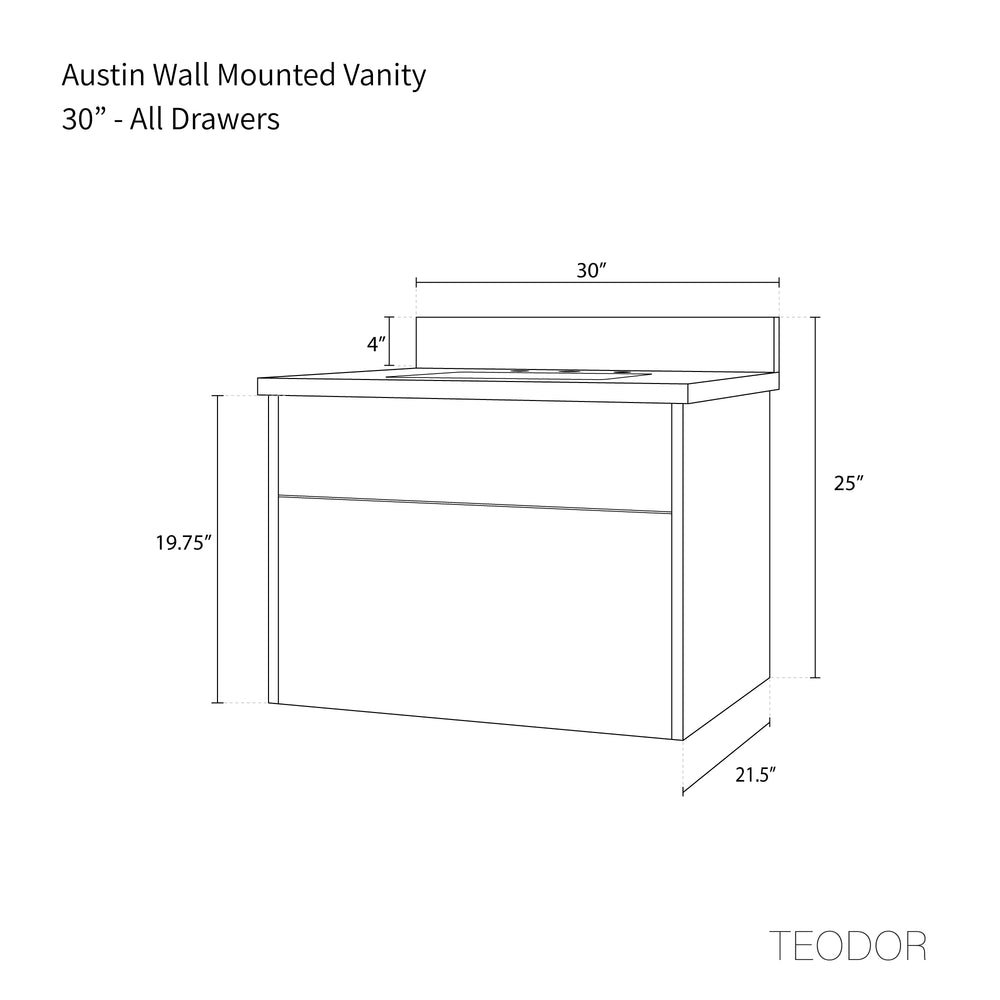 
                  
                    Austin 30", Teodor® Modern Wall Mount American Black Walnut Vanity Teodor
                  
                