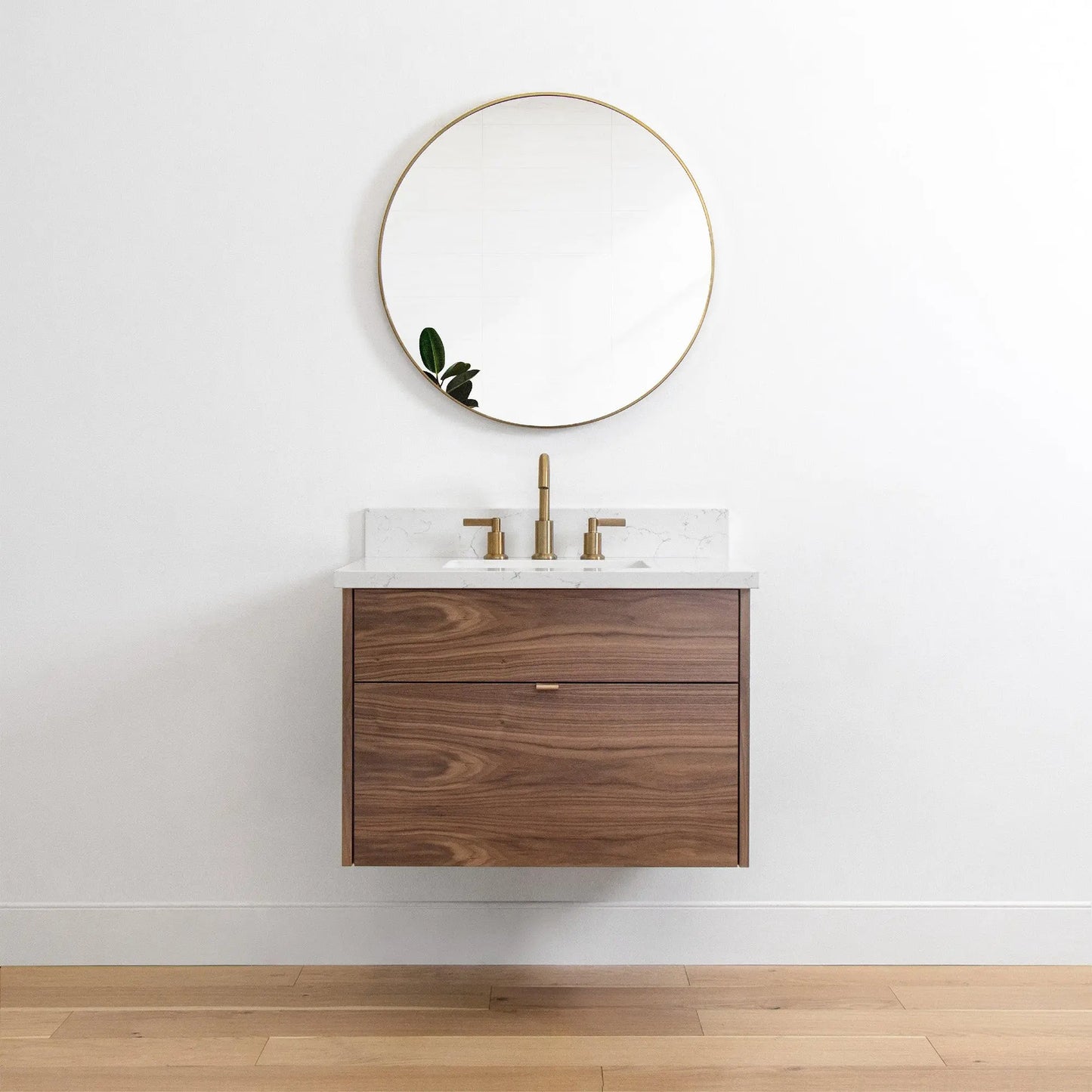 Austin 30", Teodor® Modern Wall Mount American Black Walnut Vanity Teodor