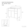 
                  
                    Austin 36", Teodor® Modern American Black Walnut Vanity, Left Sink Teodor
                  
                