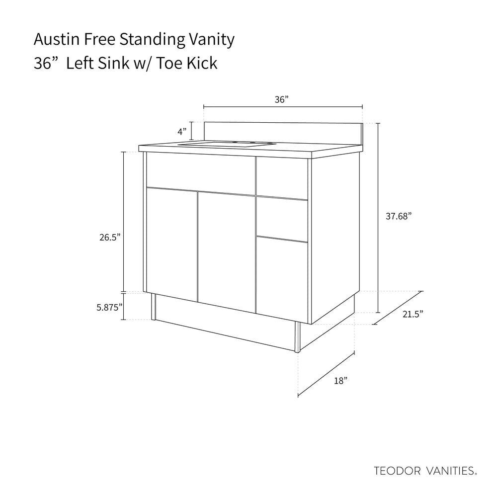 
                  
                    Austin 36", Teodor® Modern American Black Walnut Vanity, Left Sink Teodor
                  
                