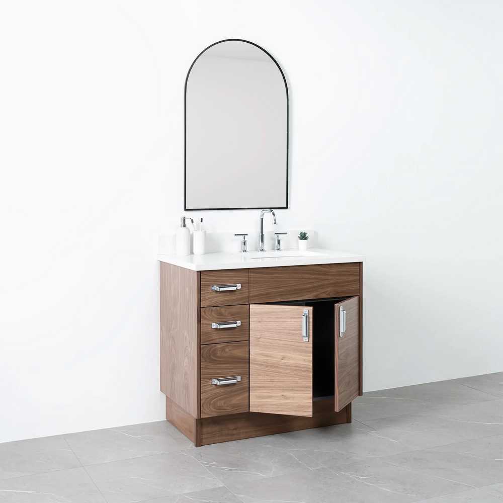 
                  
                    Austin 36", Teodor® Modern American Black Walnut Vanity, Right Sink Teodor
                  
                