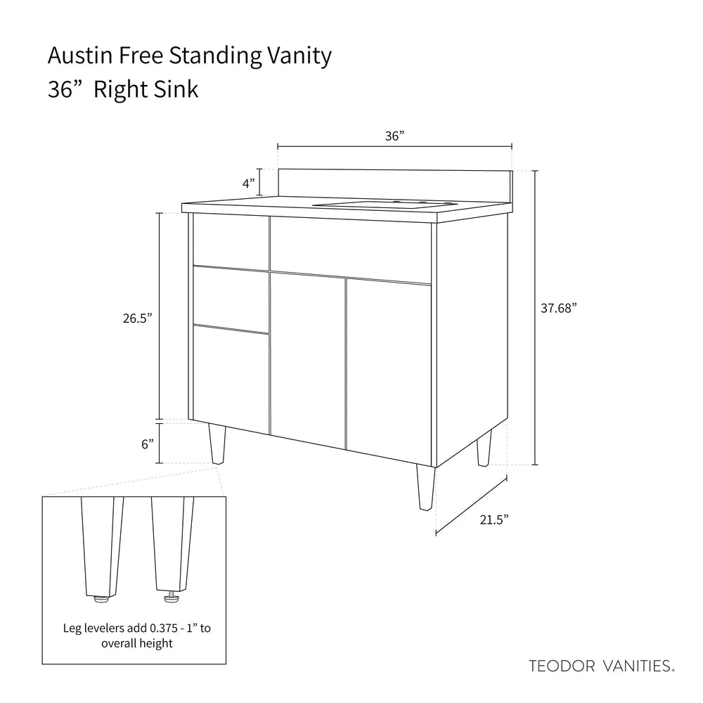 
                  
                    Austin 36", Teodor® Modern American Black Walnut Vanity, Right Sink Teodor
                  
                