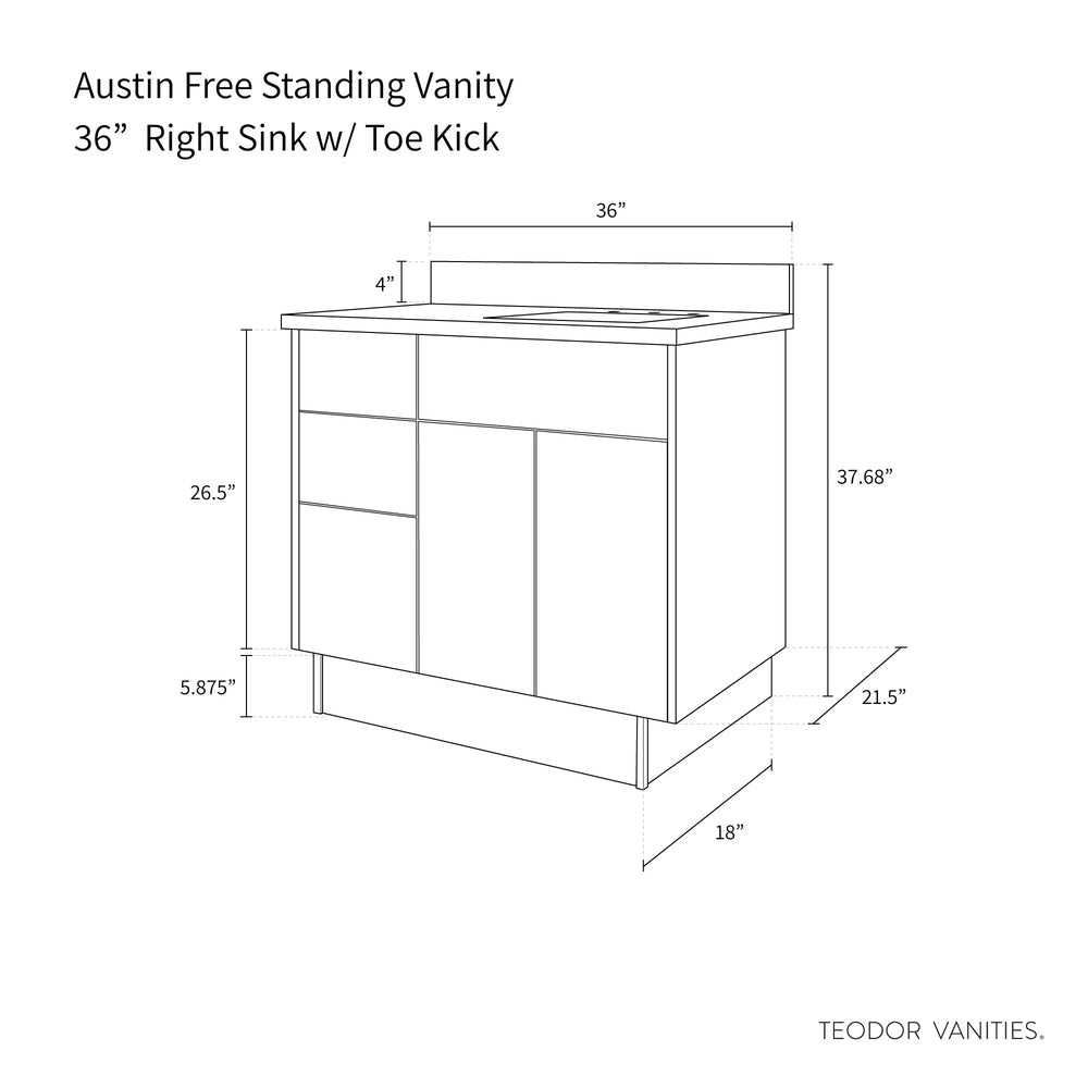 
                  
                    Austin 36", Teodor® Modern American Black Walnut Vanity, Right Sink Teodor
                  
                