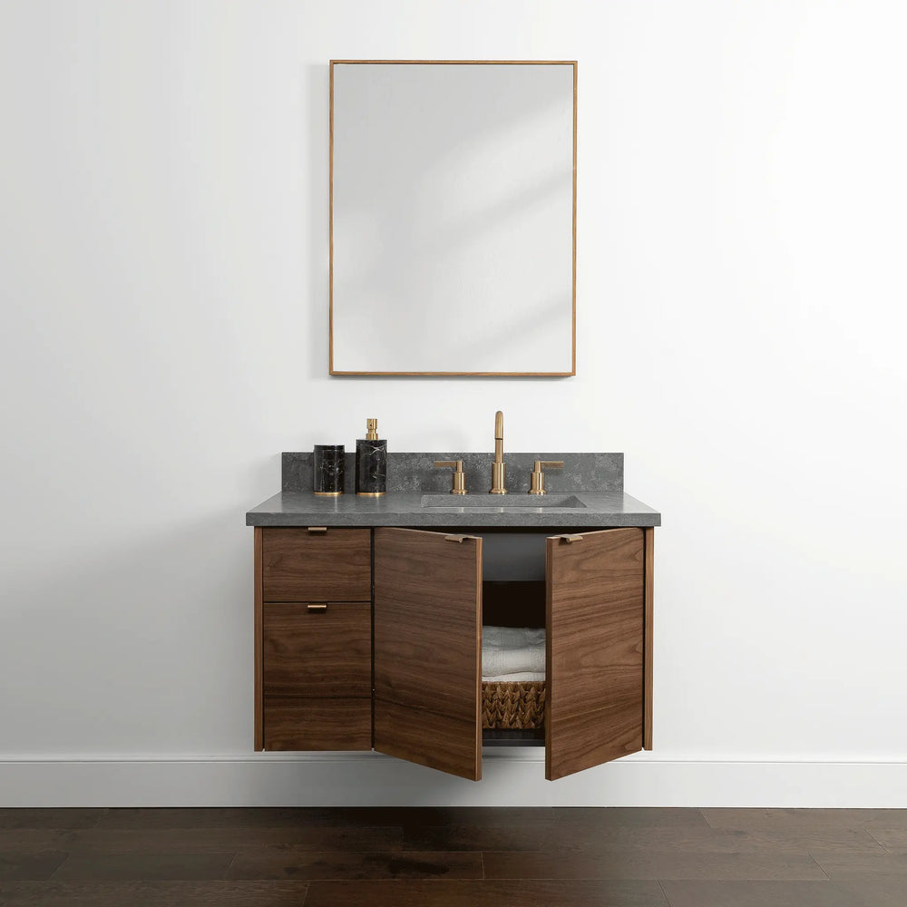 
                  
                    Austin 36", Teodor® Modern Wall Mount American Black Walnut Vanity, Right Sink Teodor
                  
                