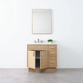 
                  
                    Austin 36" Natural White Oak Bathroom Vanity, Left Sink - Teodor Vanities
                  
                