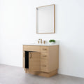 
                  
                    Austin 36" Natural White Oak Bathroom Vanity, Left Sink - Teodor Vanities
                  
                