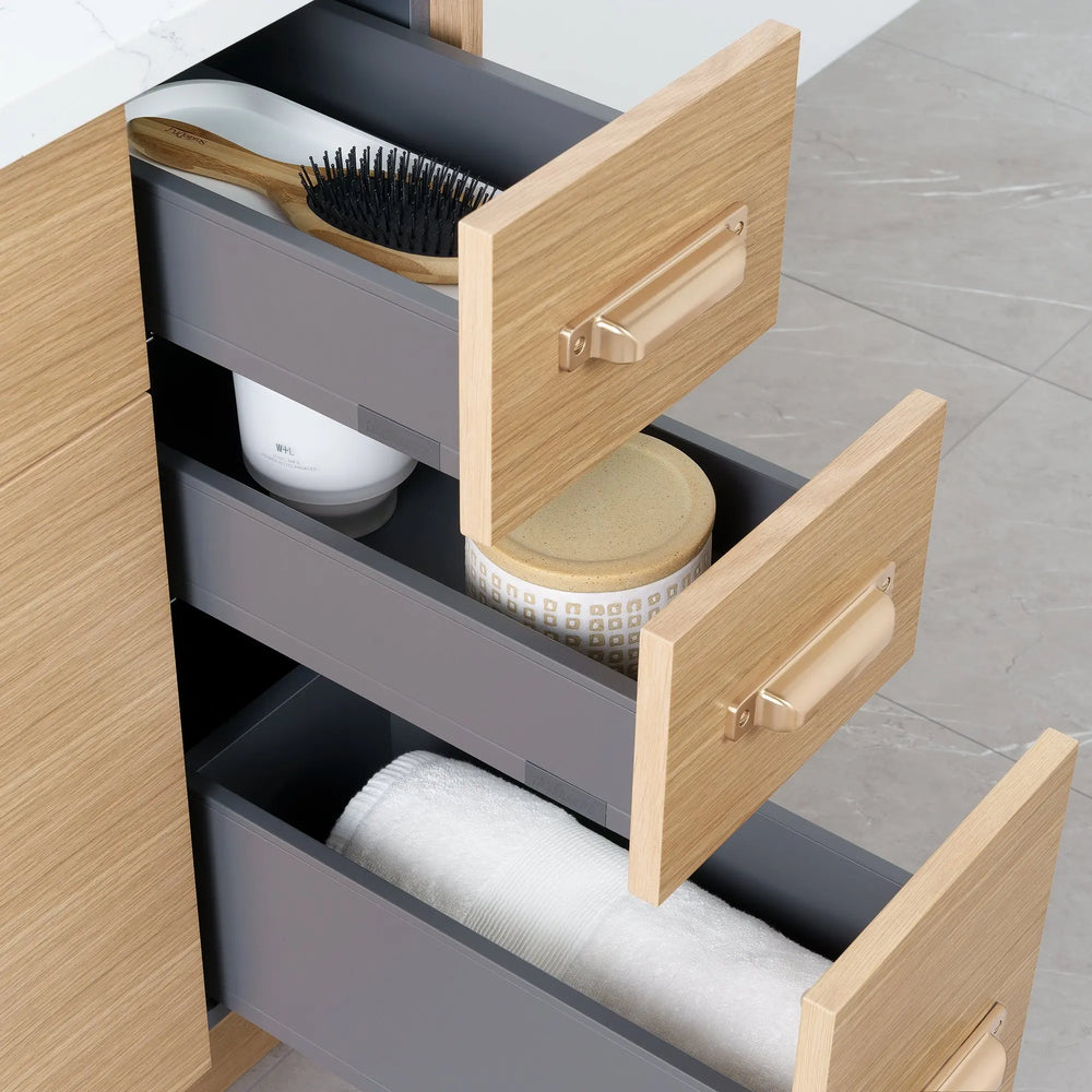 
                  
                    Austin 36" Natural White Oak Bathroom Vanity, Left Sink - Teodor Vanities
                  
                