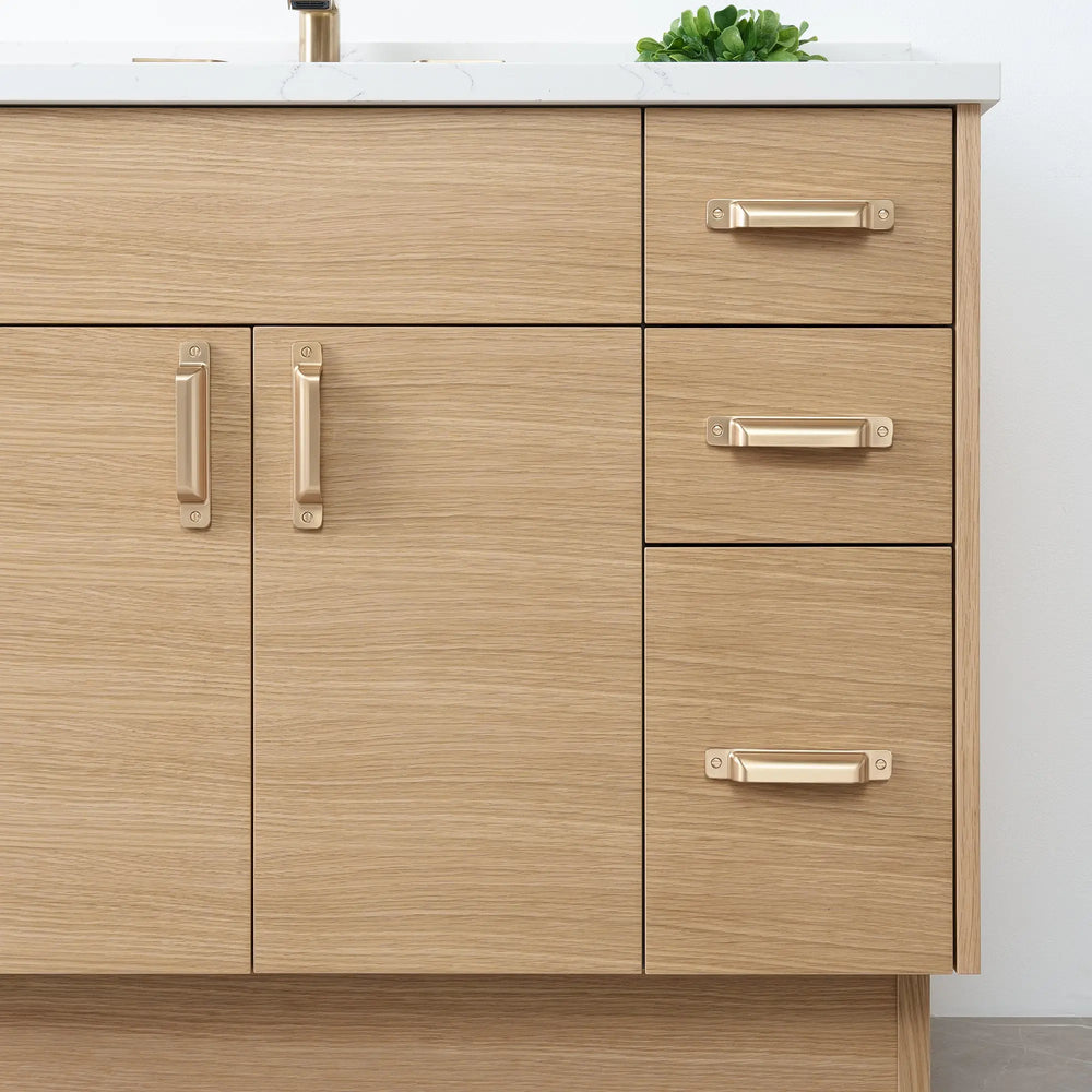 
                  
                    Austin 36" Natural White Oak Bathroom Vanity, Left Sink - Teodor Vanities
                  
                