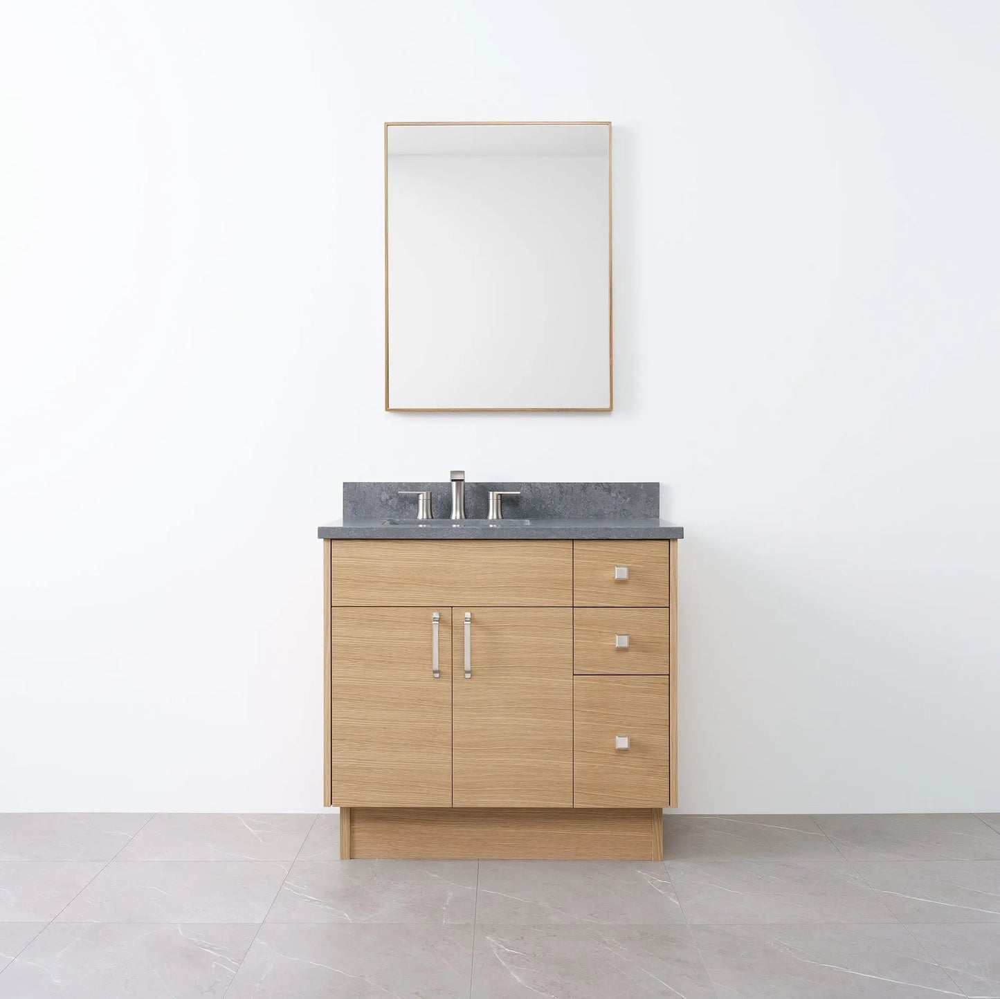 
                  
                    Austin 36" Natural White Oak Bathroom Vanity, Left Sink - Teodor Vanities
                  
                
