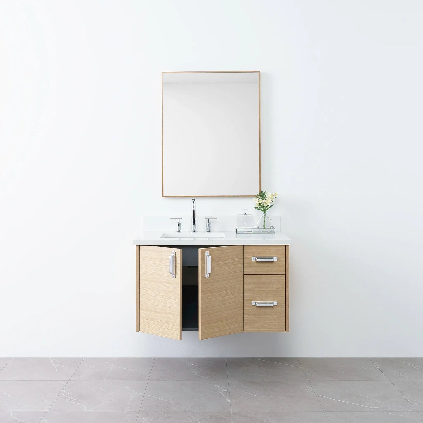 
                  
                    Austin 36", Teodor® Wall Mount Natural White Oak Vanity, Left Sink Teodor Bathroom VanityCanada
                  
                