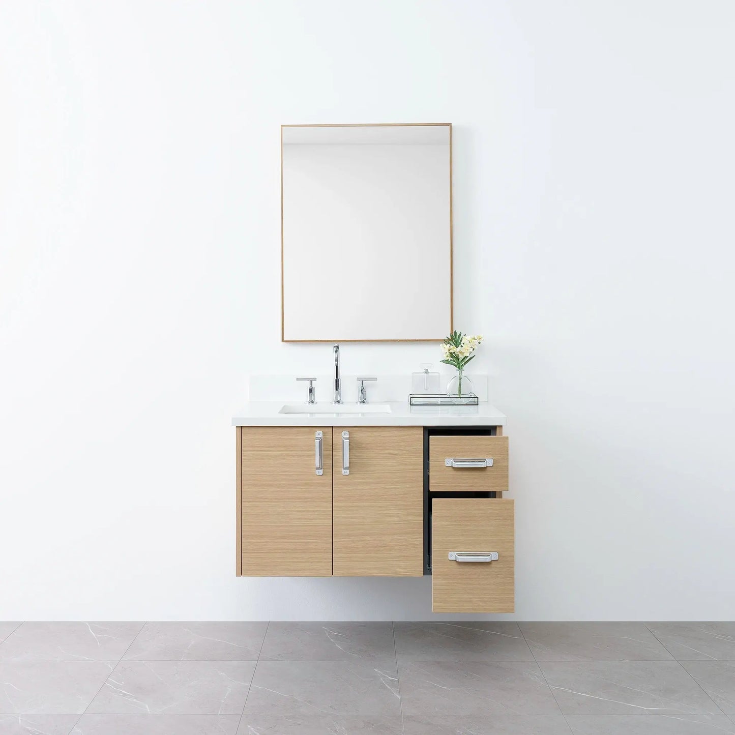 
                  
                    Austin 36", Teodor® Wall Mount Natural White Oak Vanity, Left Sink Teodor Bathroom VanityCanada
                  
                