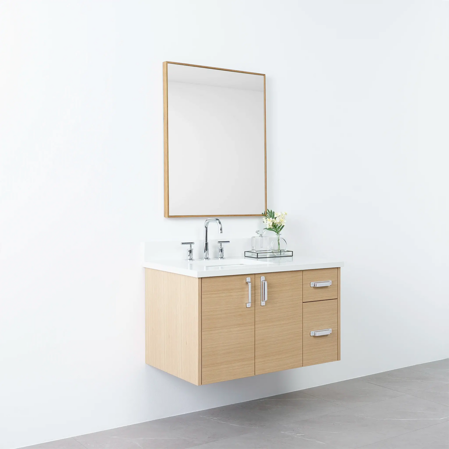 
                  
                    Austin 36", Teodor® Wall Mount Natural White Oak Vanity, Left Sink Teodor Bathroom VanityCanada
                  
                