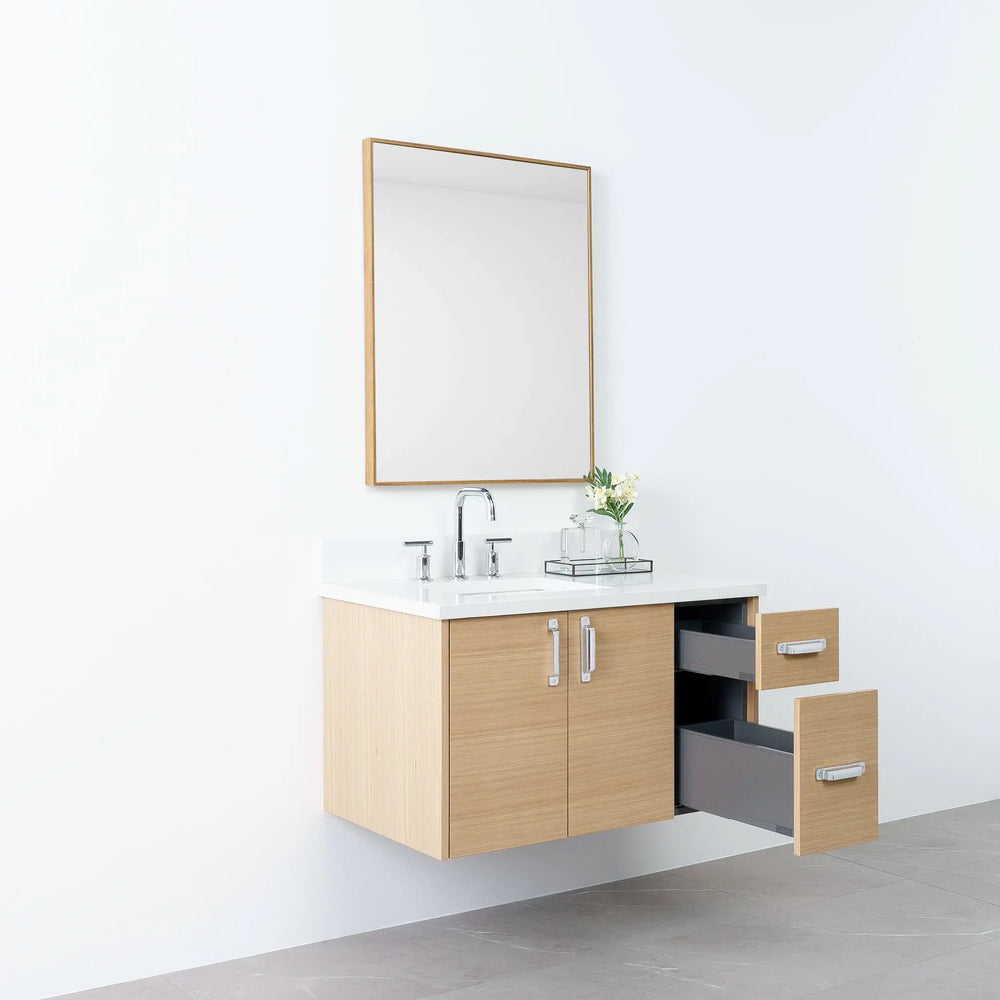 
                  
                    Austin 36", Teodor® Wall Mount Natural White Oak Vanity, Left Sink Teodor Bathroom VanityCanada
                  
                
