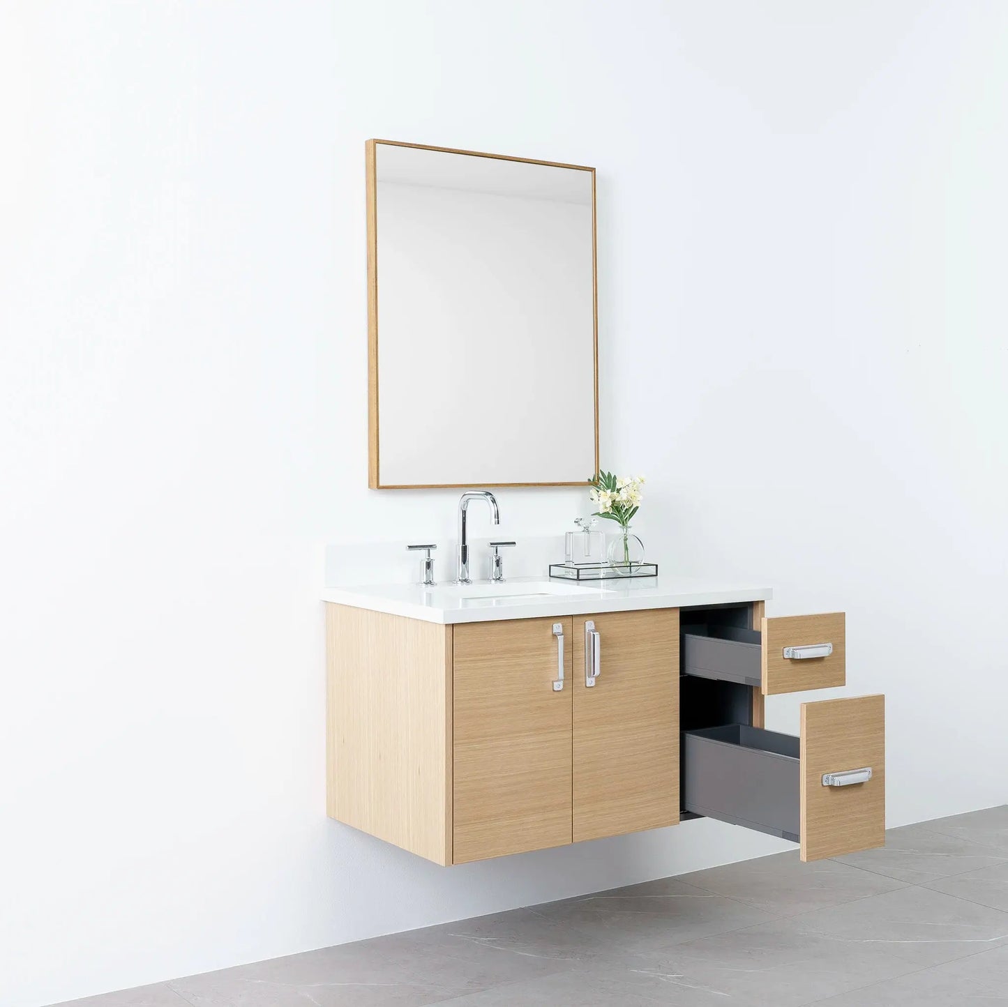
                  
                    Austin 36", Teodor® Wall Mount Natural White Oak Vanity, Left Sink Teodor Bathroom VanityCanada
                  
                