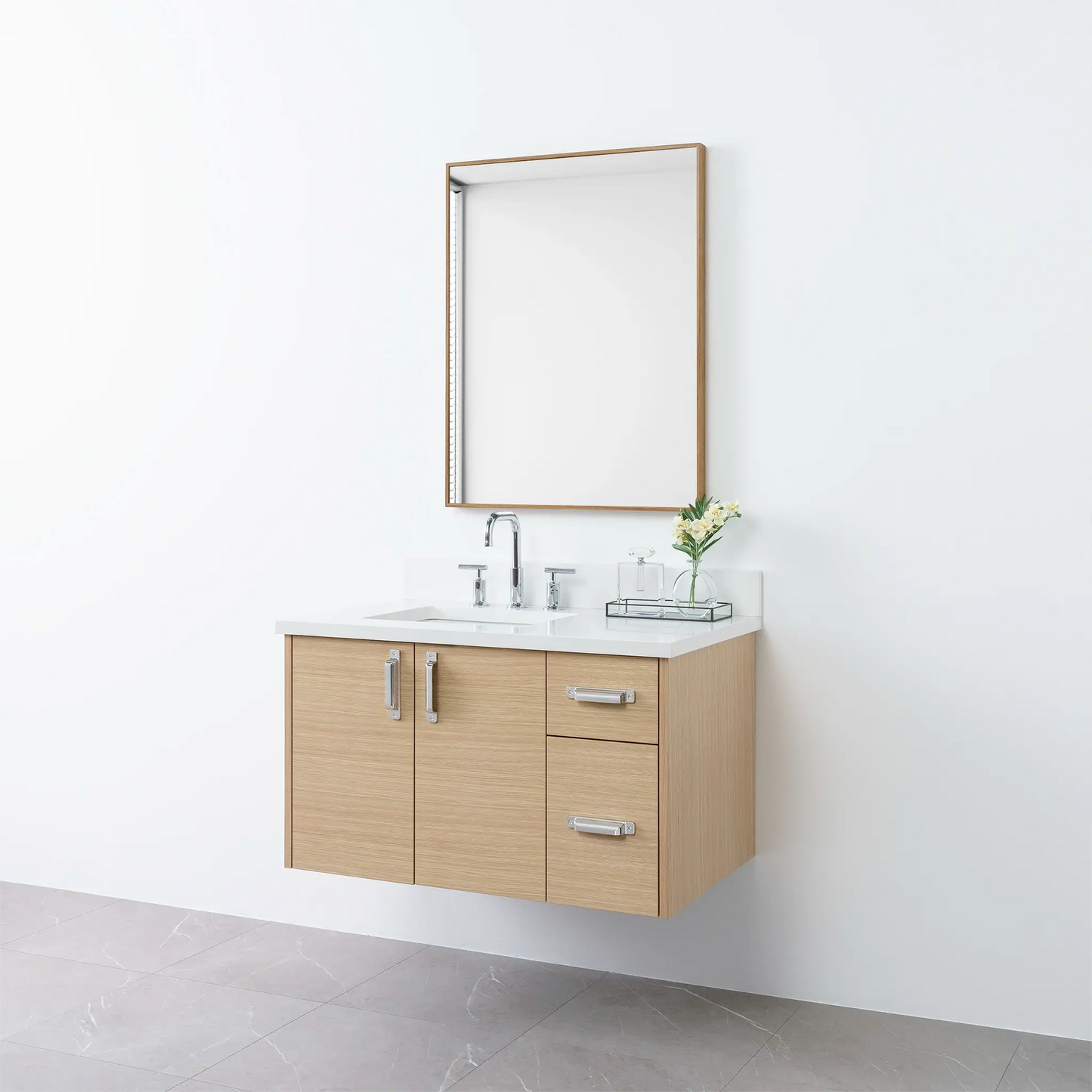 
                  
                    Austin 36", Teodor® Wall Mount Natural White Oak Vanity, Left Sink Teodor Bathroom VanityCanada
                  
                