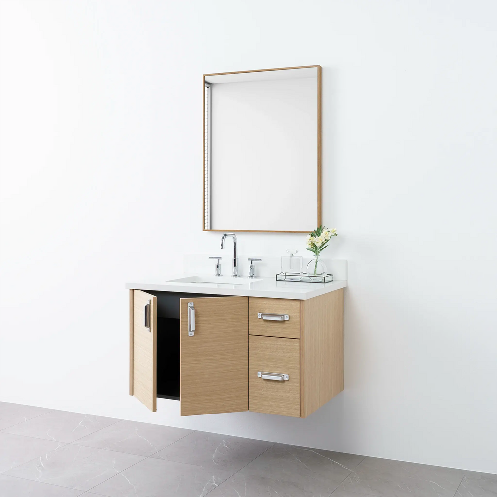 
                  
                    Austin 36", Teodor® Wall Mount Natural White Oak Vanity, Left Sink Teodor Bathroom VanityCanada
                  
                