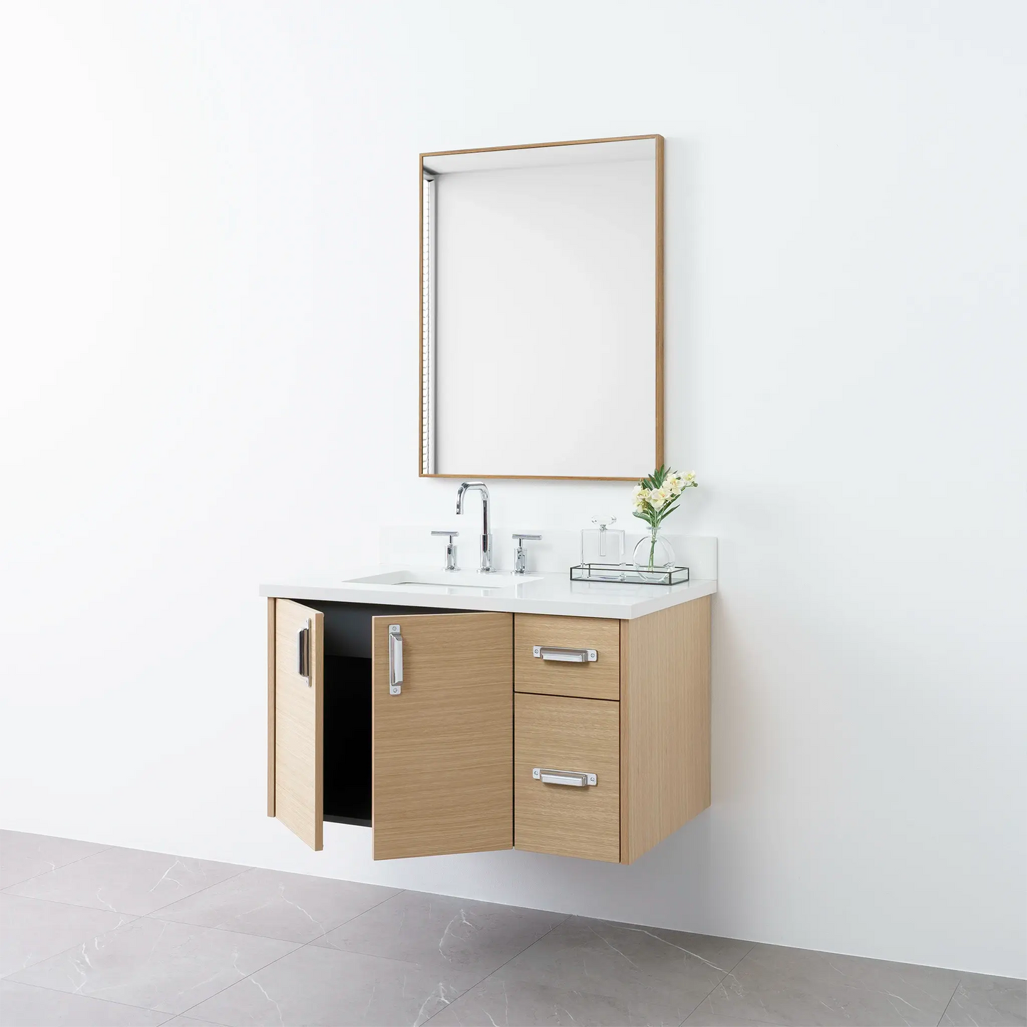 
                  
                    Austin 36", Teodor® Wall Mount Natural White Oak Vanity, Left Sink Teodor Bathroom VanityCanada
                  
                
