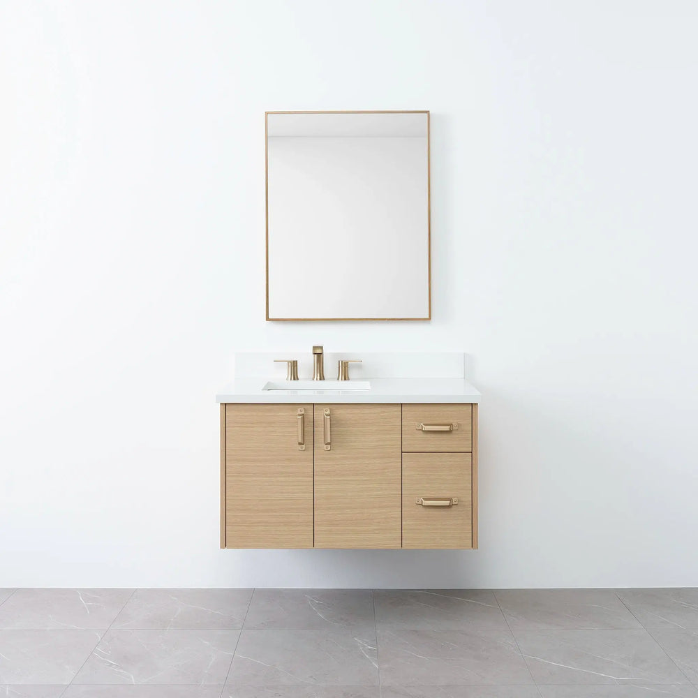 
                  
                    Austin 36", Teodor® Wall Mount Natural White Oak Vanity, Left Sink Teodor Bathroom VanityCanada
                  
                