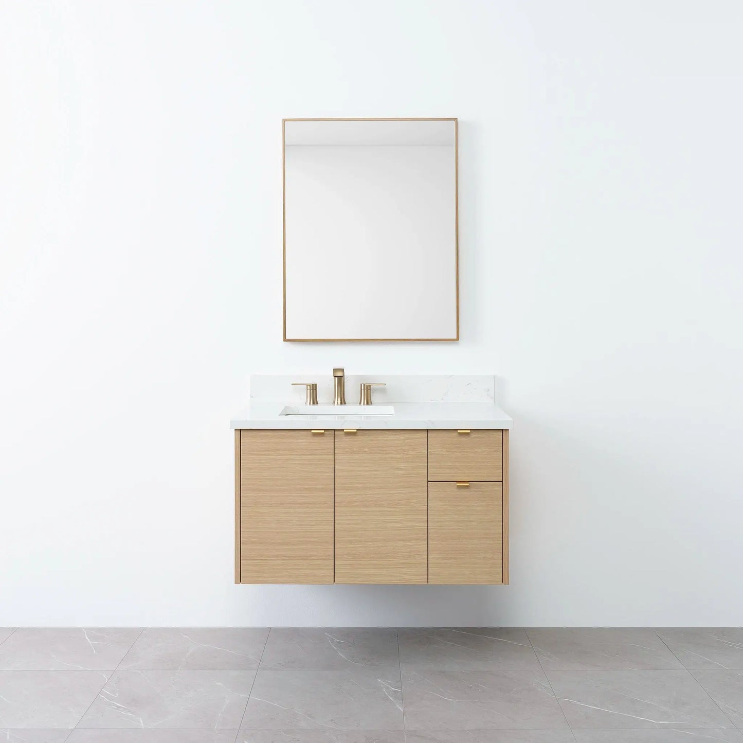 
                  
                    Austin 36", Teodor® Wall Mount Natural White Oak Vanity, Left Sink Teodor Bathroom VanityCanada
                  
                