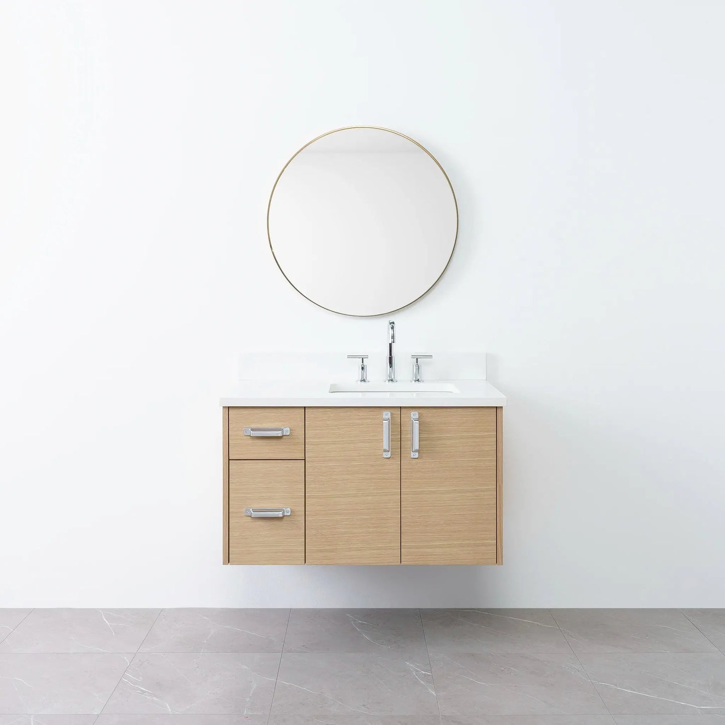 
                  
                    Austin 36", Teodor® Wall Mount Natural White Oak Vanity, Right Sink Teodor Bathroom VanityCanada
                  
                