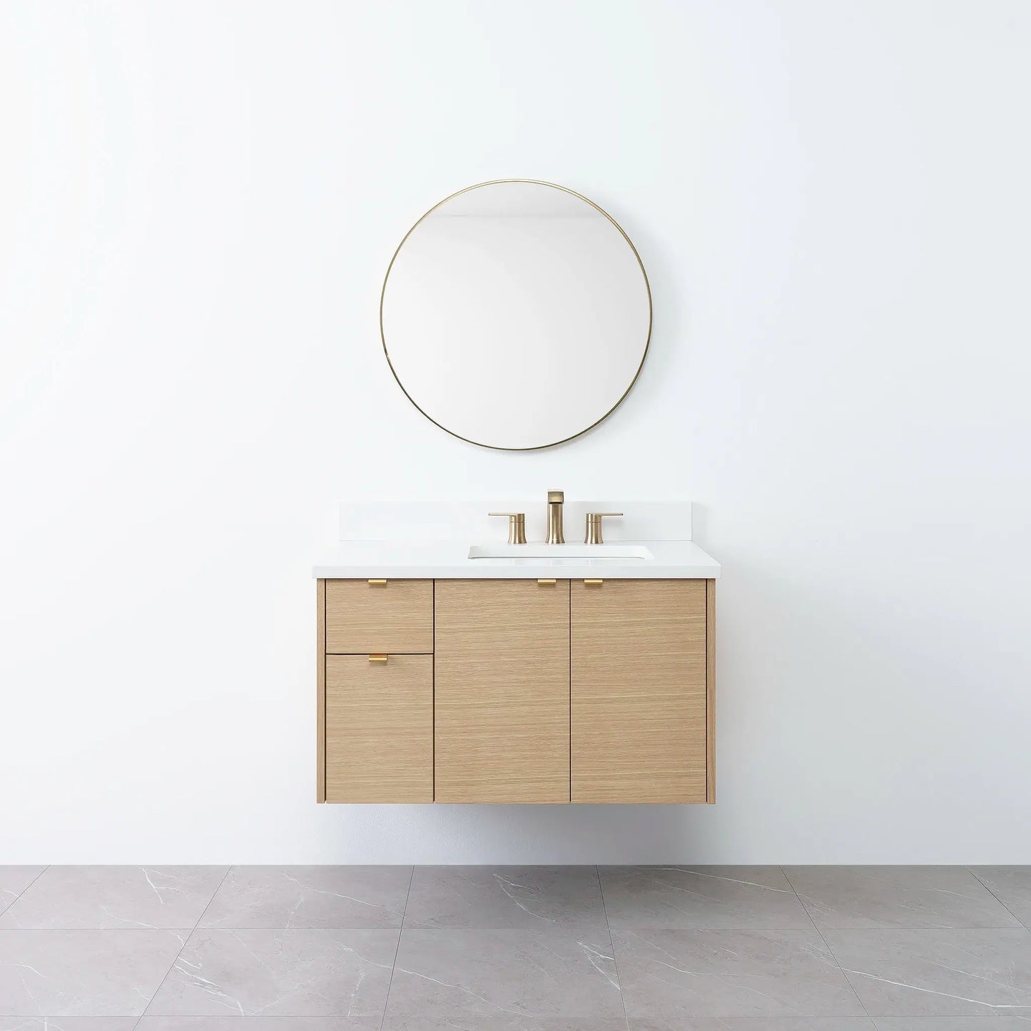 
                  
                    Austin 36", Teodor® Wall Mount Natural White Oak Vanity, Right Sink Teodor Bathroom VanityCanada
                  
                