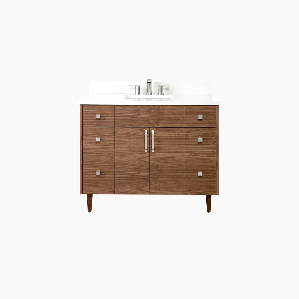 Austin Stainless 42" American Black Walnut Bathroom Vanity